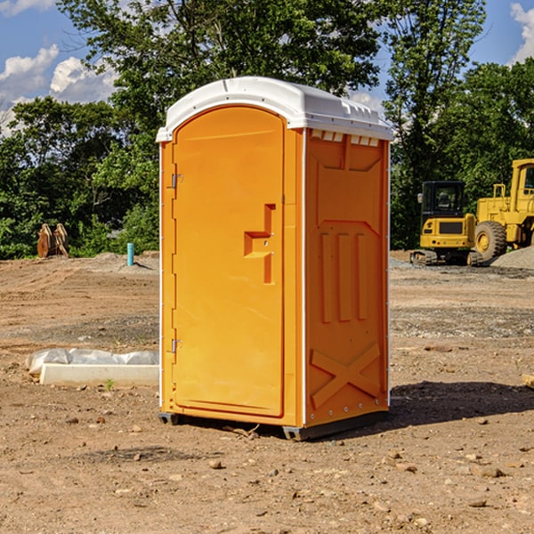 how often are the porta potties cleaned and serviced during a rental period in Roaming Shores Ohio